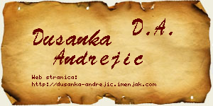Dušanka Andrejić vizit kartica